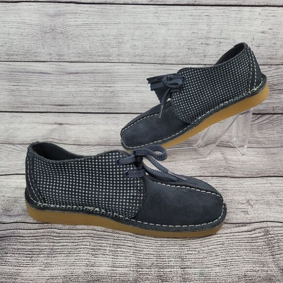 Clarks Kids Desert Trek O Navy Combi 26168043 Size 1 W - Picture 2 of 9